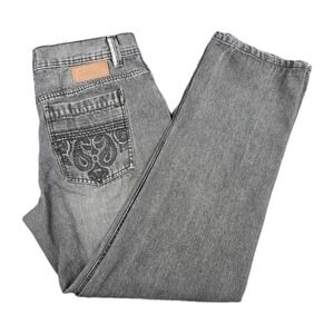 COOGI Australia Men's Jeans 36x32 Black Faded Embroidered Vintage Y2K Hip Hop